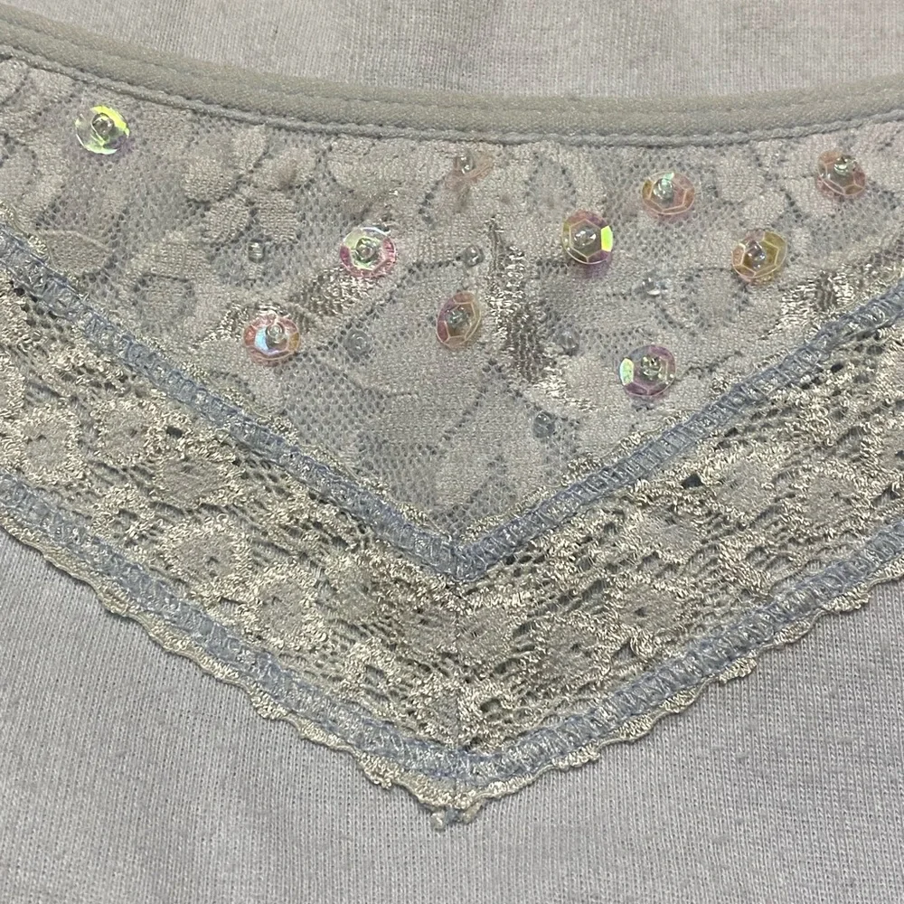 Y2K Limited Too Camisole Tank Top Women’s Girls 16 Blue Lace Sequin Built in Bra